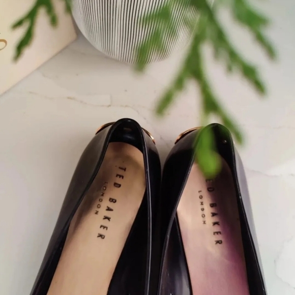 TED BAKER Bow Flats Slip On Shoes Ballerina Pumps UK6 EU439 Black Cream £55 - Picture 7 of 11